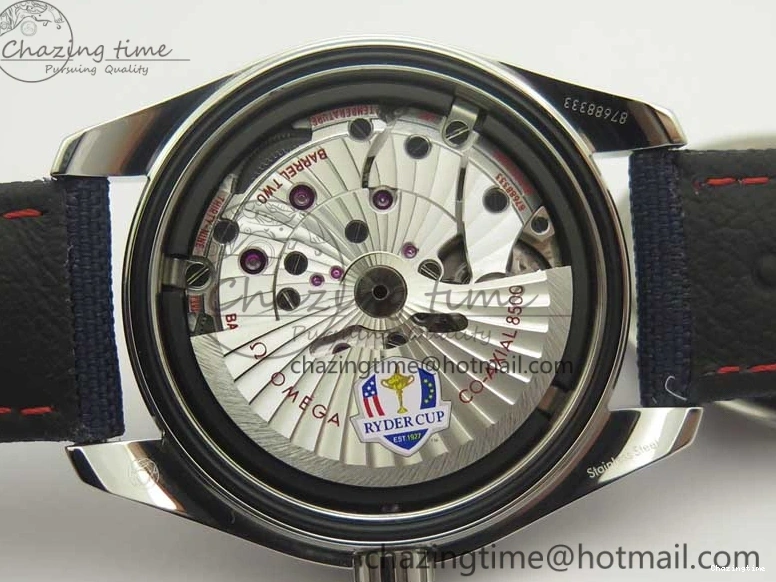 0220 EasyCare Aqua Terra Master Ryder Cup Edition VSF 1:1 Best Edition White Textured Dial on Blue Nylon Strap A8500 Super Clone 8016